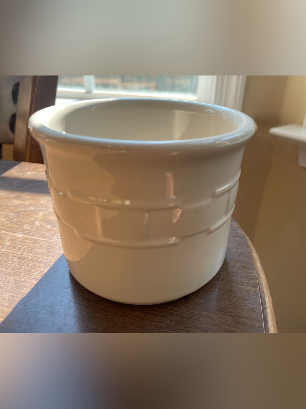 Longaberger ivory pottery Crock
